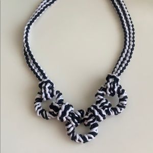 NWT J. Crew Black and White Rope Necklace